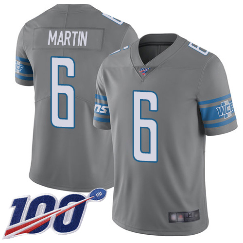 Detroit Lions Limited Steel Men Sam Martin Jersey NFL Football 6 100th Season Rush Vapor Untouchable